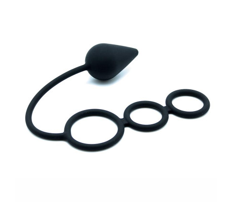 Rimba Latex Play Cadena Anal Color Negro