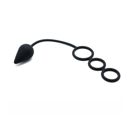 Rimba Latex Play Cadena Anal Color Negro