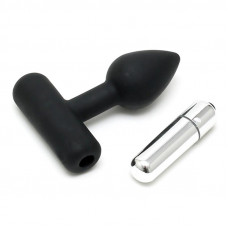 Rimba Latex Play Plug Anal con Bala Vibradora Color Negro