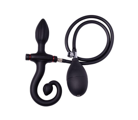 Plug Anal Inflable con Bomba Negro
