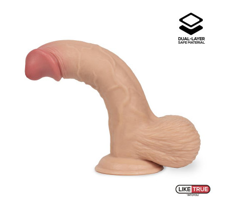 Fentok Dildo Realista Testículos Completos Dual Layer Retractil 7.5
