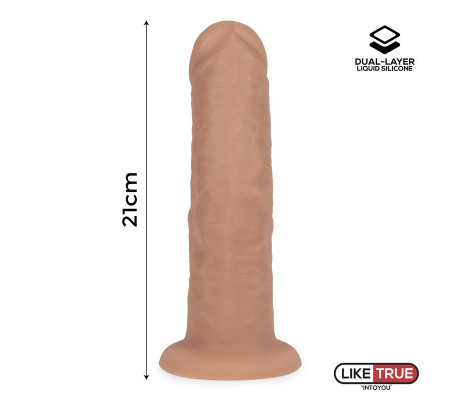 Dildo Realista Silicona Líquida Dual Layer 8.25