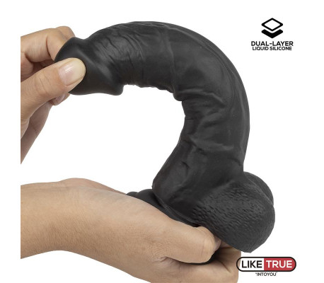 Dildo Realista Silicona Líquida Dual Layer 8 Negra