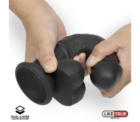 Dildo Realista Silicona Líquida Dual Layer 8 Negra