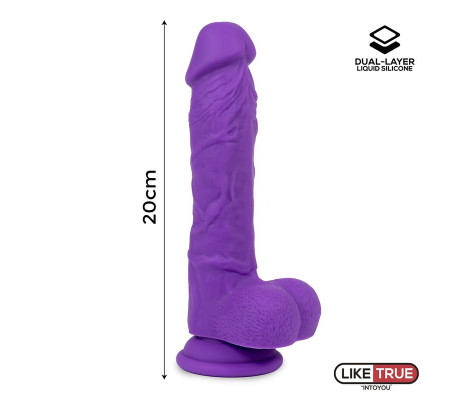 Dildo Realista Silicona Líquida Dual Layer 8 Púrpura