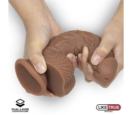 Dildo Realista Silicona Líquida Dual Layer 8.25 Bronceado