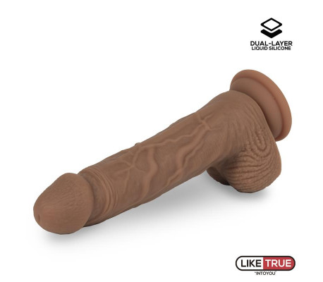 Dildo Realista Silicona Líquida Dual Layer 8.25 Bronceado