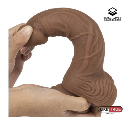 Dildo Realista Silicona Líquida Dual Layer 8.25 Bronceado