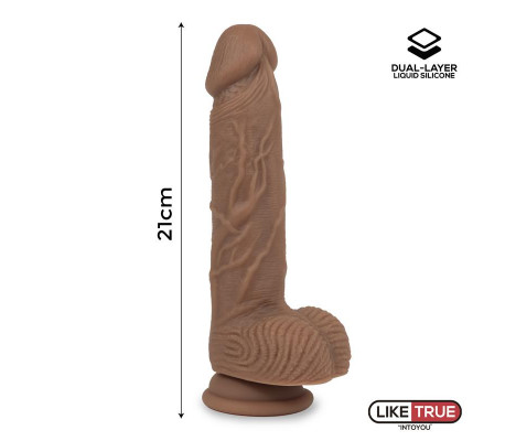 Dildo Realista Silicona Líquida Dual Layer 8.25 Bronceado