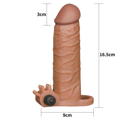Funda para el Pene con Vibración Add 2 Pleasure X Tender Marrón