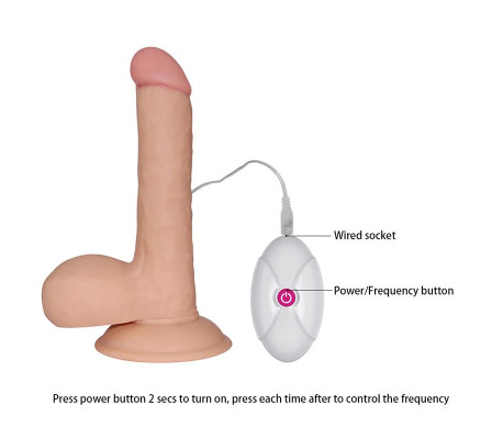 Dildo The Ultra Soft Dude con Vibración 7.5 Natural