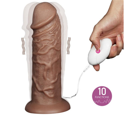 Dildo King 10.5 con Vibración Chubby Marrón