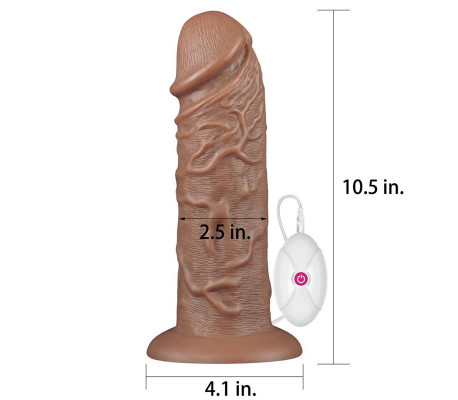 Dildo King 10.5 con Vibración Chubby Marrón