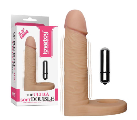 Dildo The Ultra Soft Double con Vibración 5.8 Natural