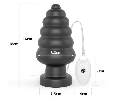 Plug Anal con Vibración King Sized 7 Negro