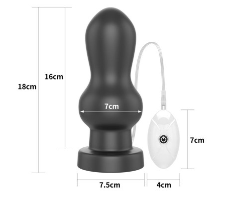 Plug Anal con Vibración King Sized 7 Negro