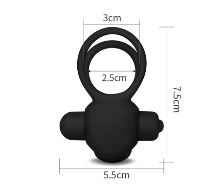 Anillo Vibrador Doble Power Clit Duo Negro