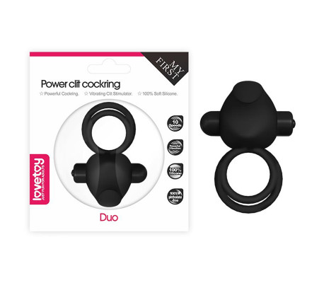 Anillo Vibrador Doble Power Clit Duo Negro