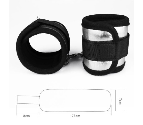 Esposas Velcro Negro y Plateado