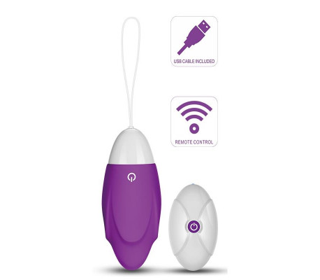 Huevo Vibrador iJoy Control Remoto USB Púrpura