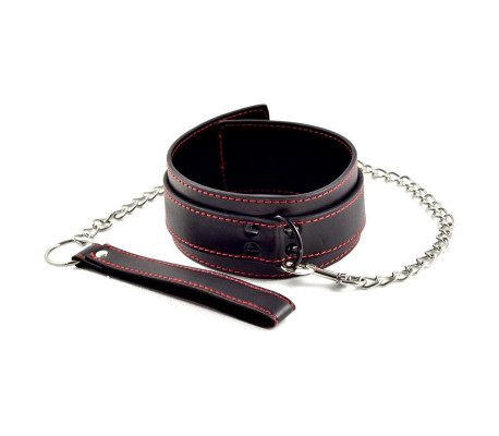 Collar y Correa  Bondage Negro