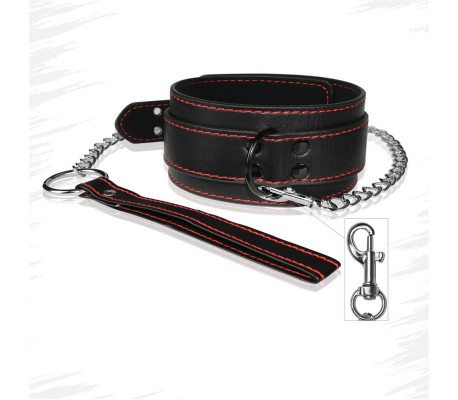 Collar y Correa  Bondage Negro