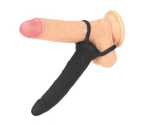 Dildo Anal con Doble Anillo Negro