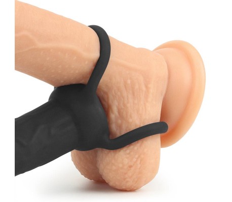 Dildo Anal con Doble Anillo Negro
