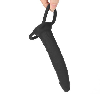 Dildo Anal con Doble Anillo Negro