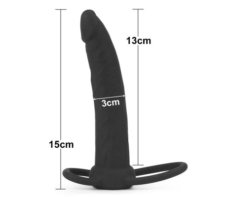 Dildo Anal con Doble Anillo Negro