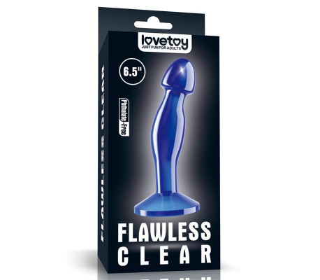 Plug Anal Flawless Azul Transparente 6.5