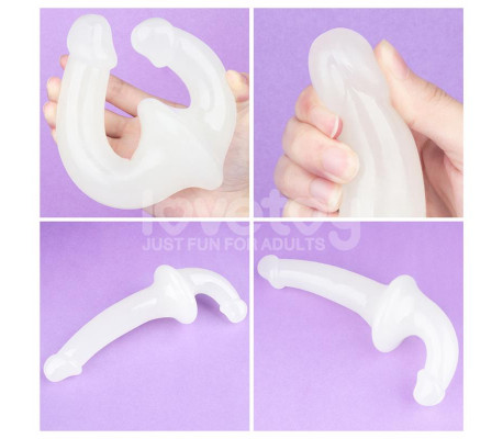 Dildo doble Lumino Play Luz Azul 10.5