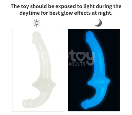 Dildo doble Lumino Play Luz Azul 10.5