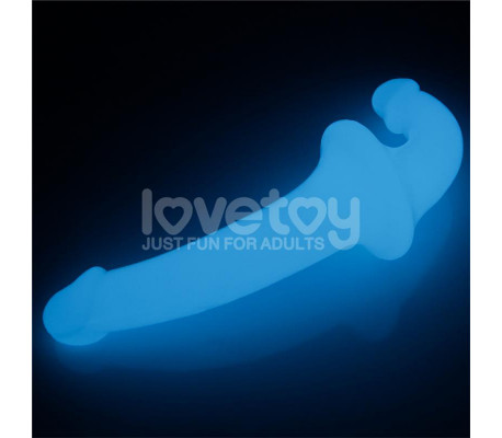 Dildo doble Lumino Play Luz Azul 10.5
