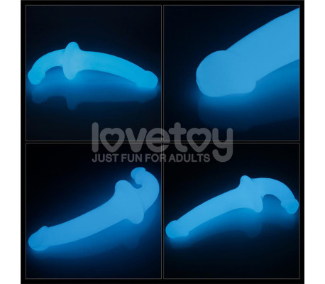 Dildo doble Lumino Play Luz Azul 10.5