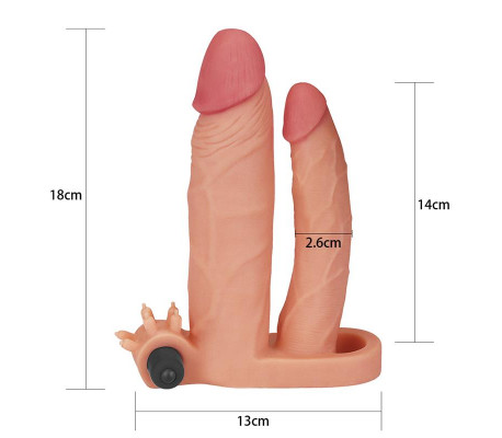Funda para el Pene Doble con Vibración +1