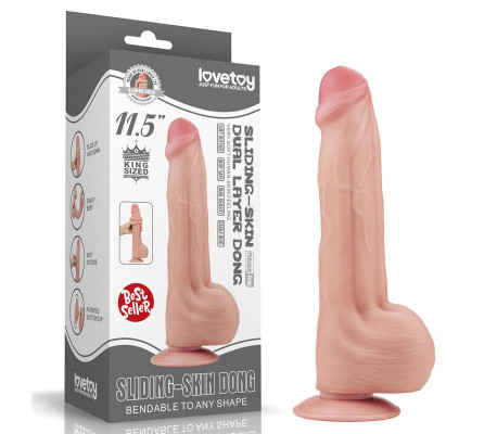 Dildo Dual Layer Piel Retractil 11.5