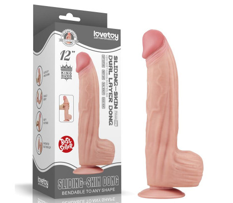 Dildo Dual Layer Piel Retractil 12
