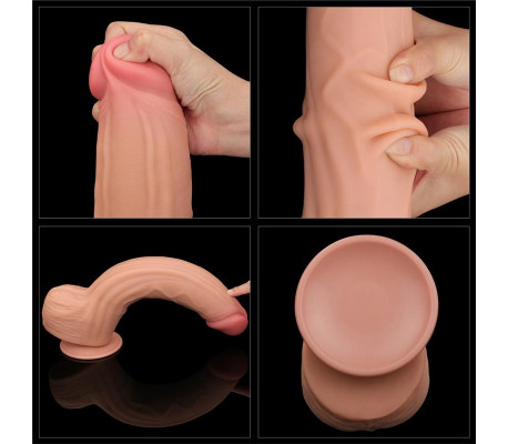 Dildo Dual Layer Piel Retractil 12