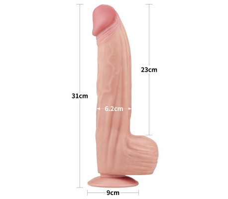 Dildo Dual Layer Piel Retractil 12