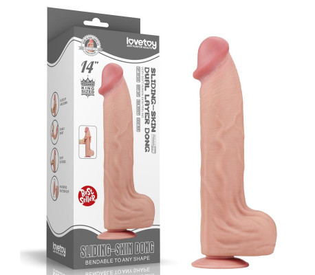 Dildo Dual Layer Piel Retractil 14