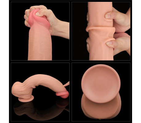 Dildo Dual Layer Piel Retractil 14