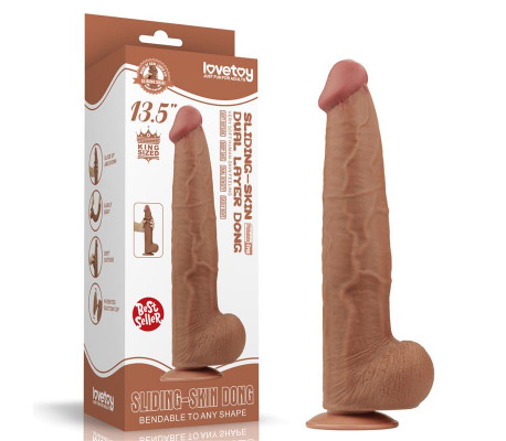 Dildo Dual Density Piel Deslizante 13.5