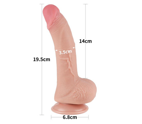 Dildo Dual Layer Piel Deslizante 7.5