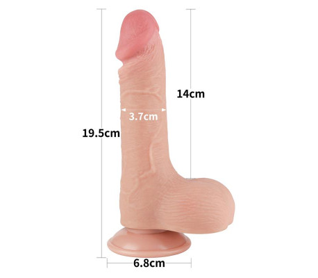 Dildo Dual Layer Piel Deslizante 7.5