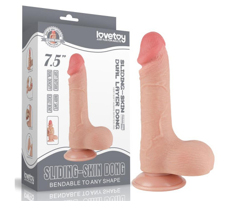 Dildo Dual Layer Piel Deslizante 7.5