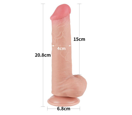 Dildo Dual Layer Piel Deslizante 8