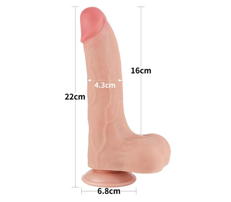 Dildo Dual Layer Piel Deslizante 8.5