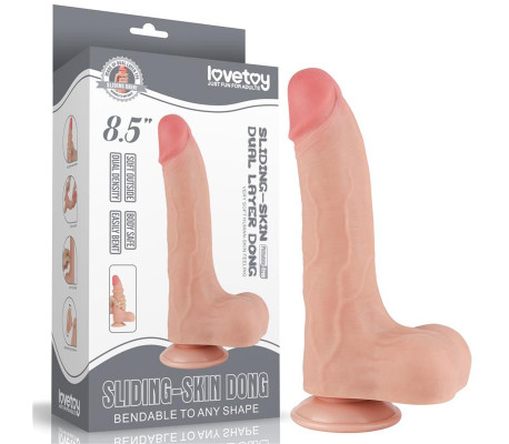Dildo Dual Layer Piel Deslizante 8.5