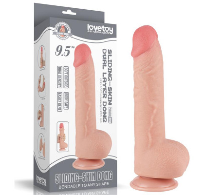 Dildo Dual Density Piel Deslizante 9.5